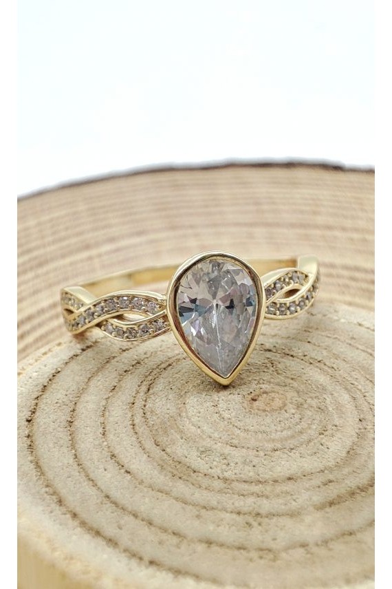 Anillo plata Circonita Gota