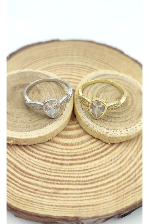 Anillo plata Circonita Gota