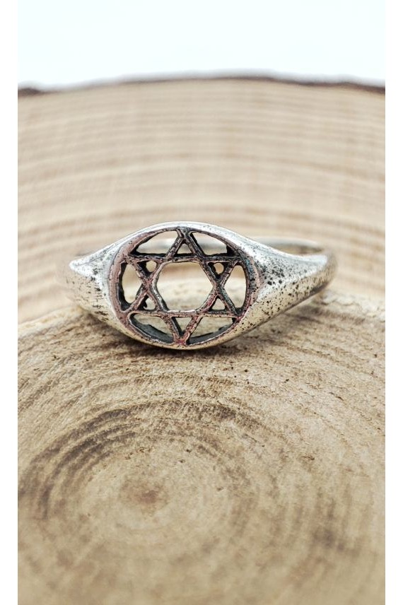 Anillo plata Estrella de David