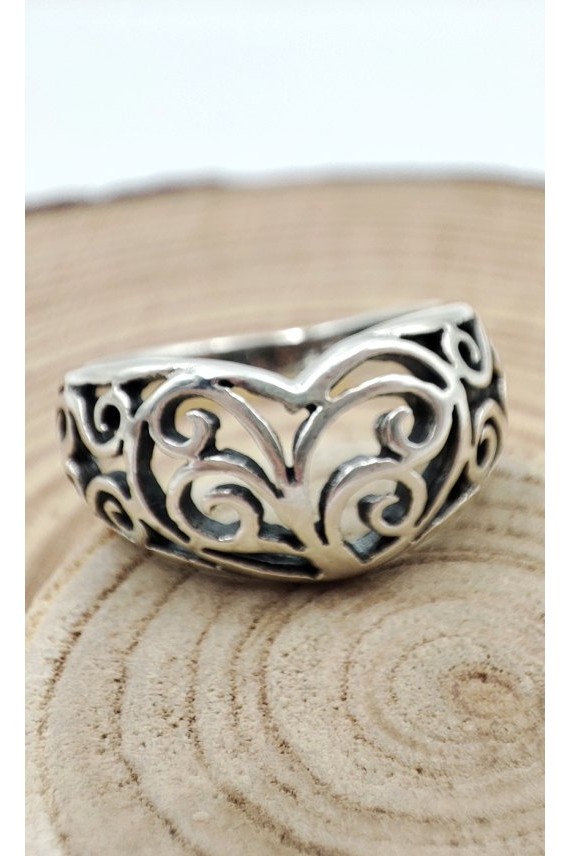 Anillo plata Corazón calado
