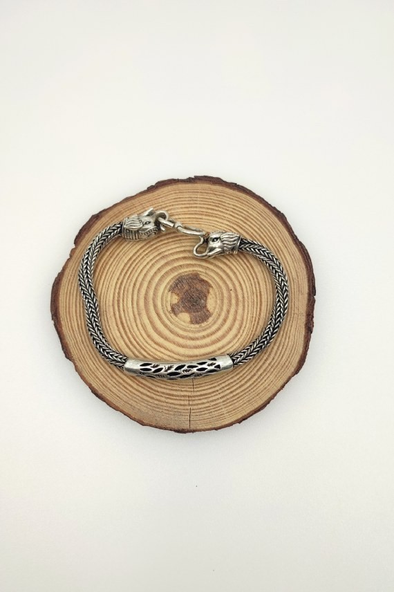 Pulsera plata trenzada Circles