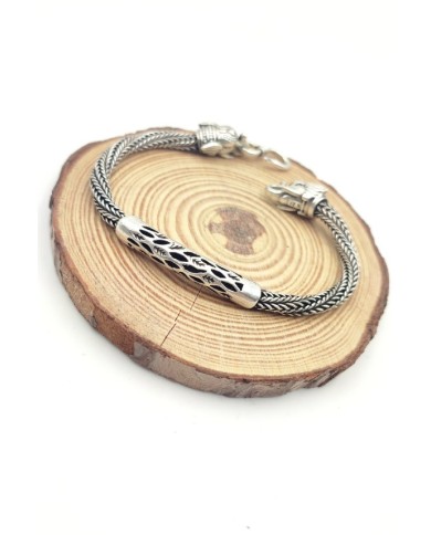 Pulsera plata trenzada Circles