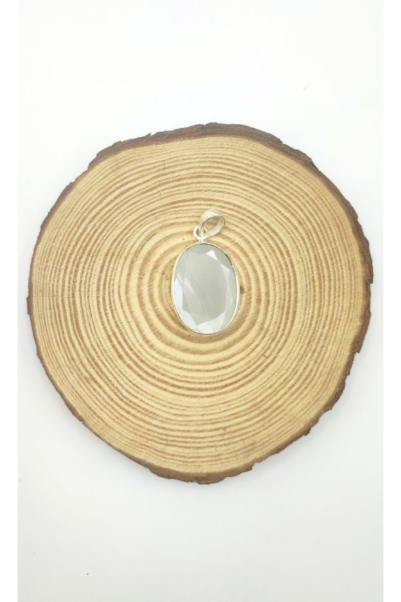 Colgante Plata piedra Cuarzo Blanco