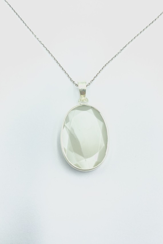 Colgante Plata piedra Cuarzo Blanco