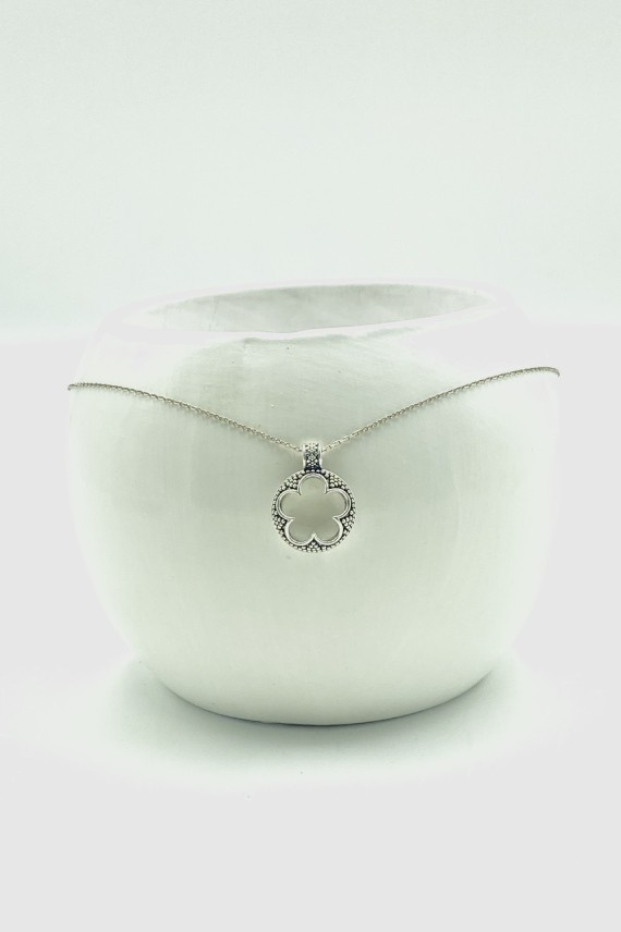 Colgante Plata Flor Gema Colgante Plata Flor Gema