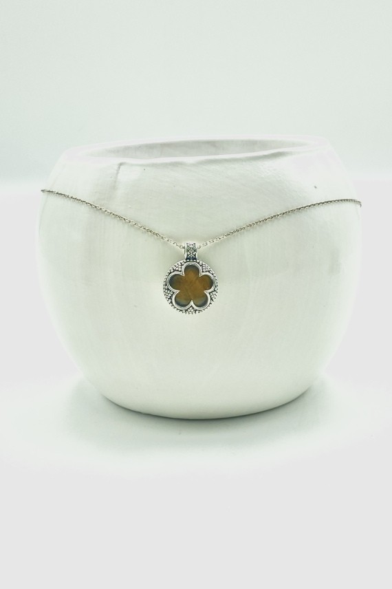 Colgante Plata Flor Gema Colgante Plata Flor Gema