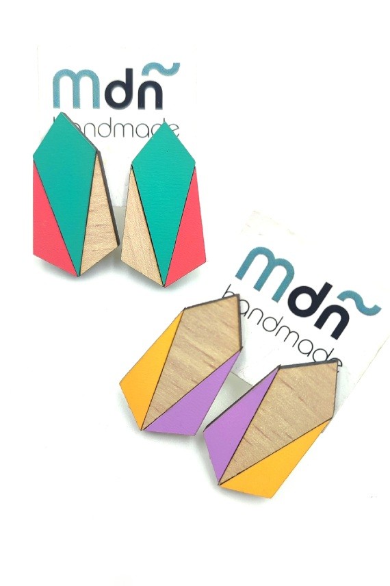 Pendientes Madera Geométricos Pendientes Madera Geométricos