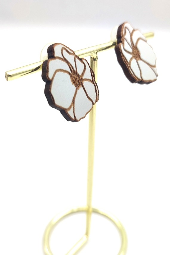 Pendientes Madera Flor Pendientes Madera Flor