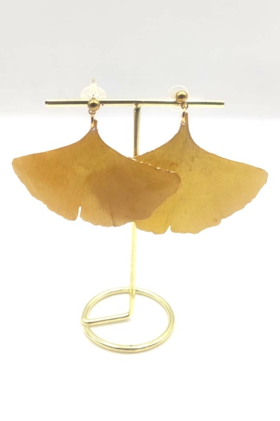 Pendientes Naturales Resina Ginkgo Pendientes Naturales Resina Ginkgo