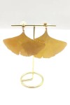 Pendientes Naturales Resina Ginkgo