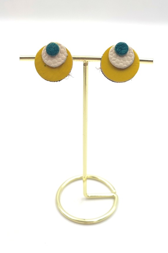 Pendientes Cuero Luna llena Pendientes Cuero Luna llena