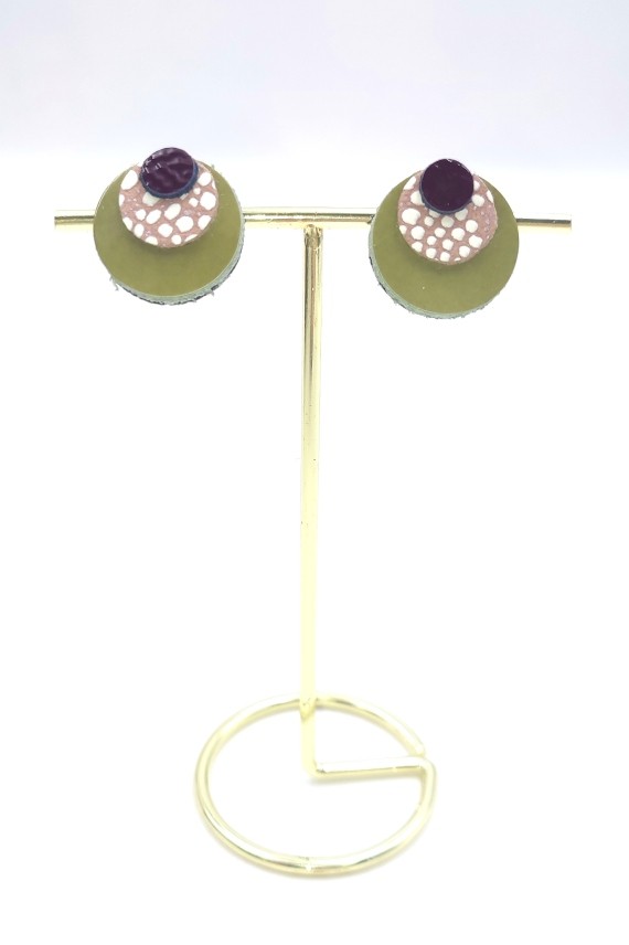 Pendientes Cuero Luna llena Animal print Pendientes Cuero Luna llena Animal print