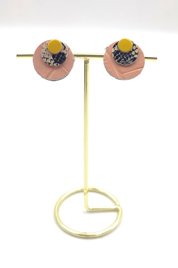 Pendientes Cuero Luna llena Animal print Pendientes Cuero Luna llena Animal print