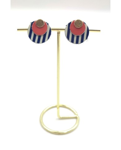 Pendientes Cuero Luna llena Rayas