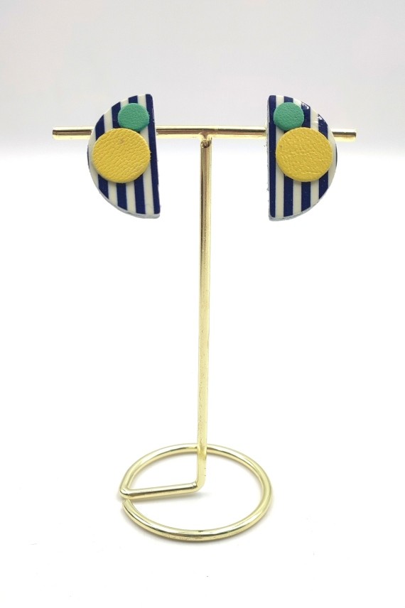 Pendientes Cuero Media Luna Print Pendientes Cuero Media Luna Print