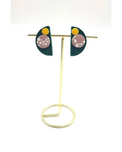Pendientes Cuero Media Luna Topos