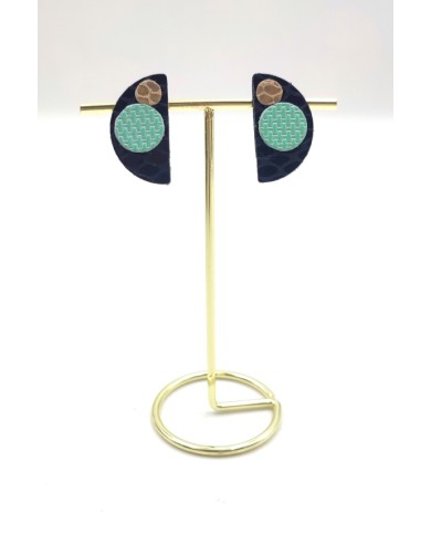 Pendientes Cuero Media Luna Topos