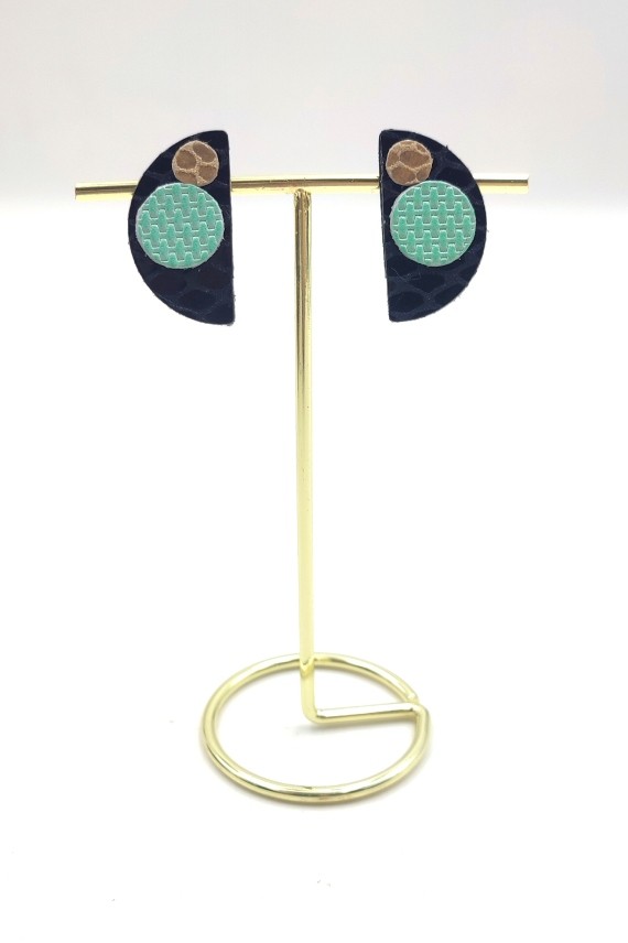Pendientes Cuero Media Luna Topos Pendientes Cuero Media Luna Topos