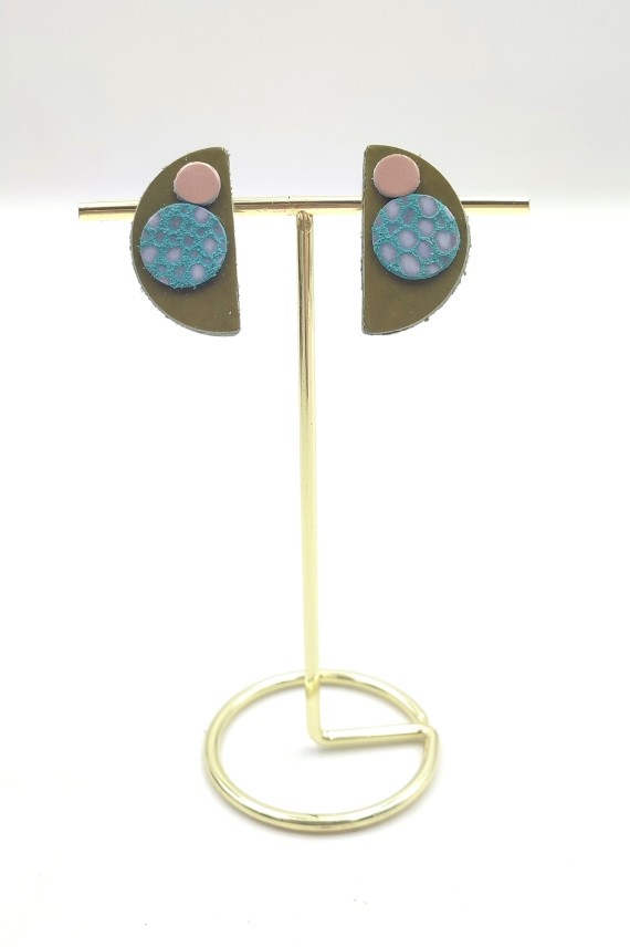 Pendientes Cuero Media Luna Topos Pendientes Cuero Media Luna Topos