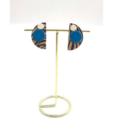 Pendientes Cuero Media Luna Print