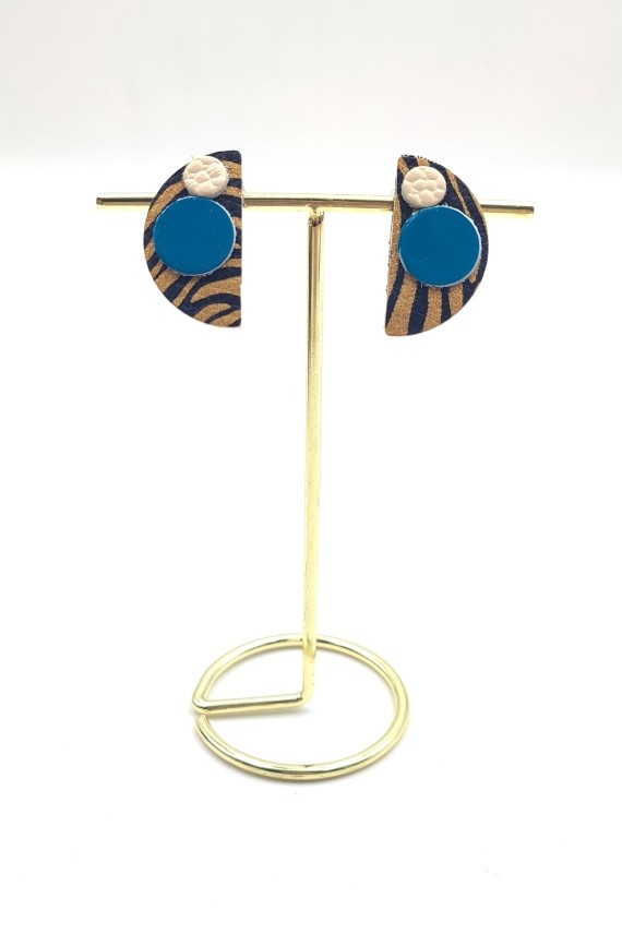 Pendientes Cuero Media Luna Print Pendientes Cuero Media Luna Print