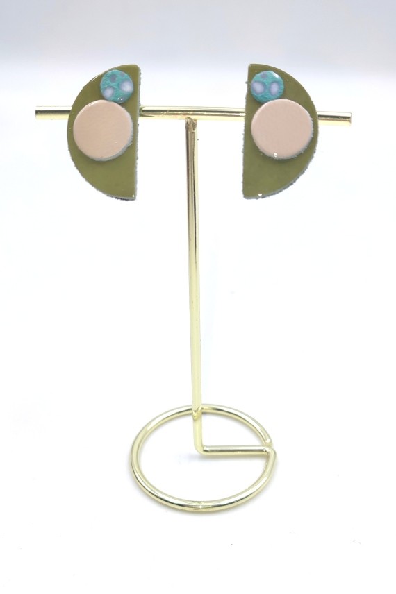 Pendientes Cuero Media Luna Lisos Pendientes Cuero Media Luna Lisos