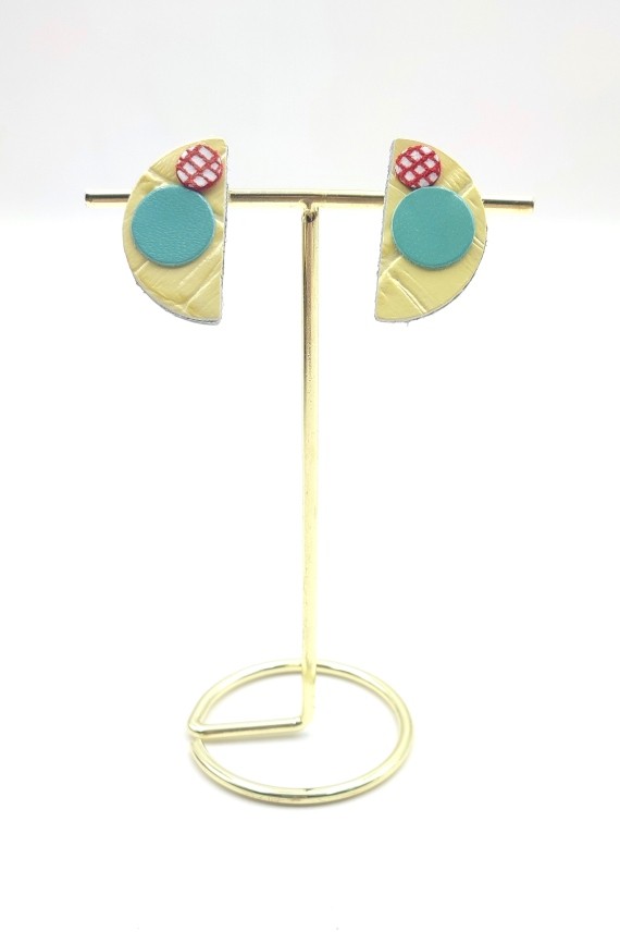 Pendientes Cuero Media Luna Lisos Pendientes Cuero Media Luna Lisos