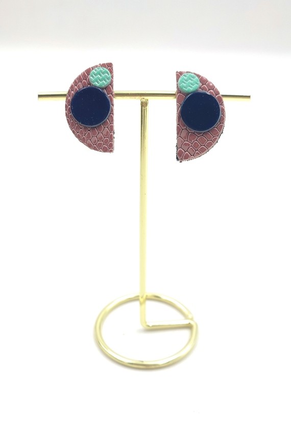 Pendientes Cuero Media Luna Lisos Pendientes Cuero Media Luna Lisos