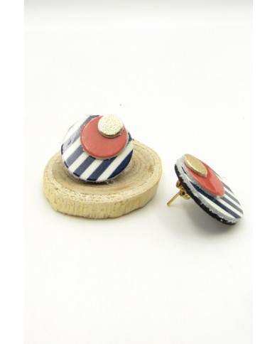 Pendientes Cuero Luna llena Rayas