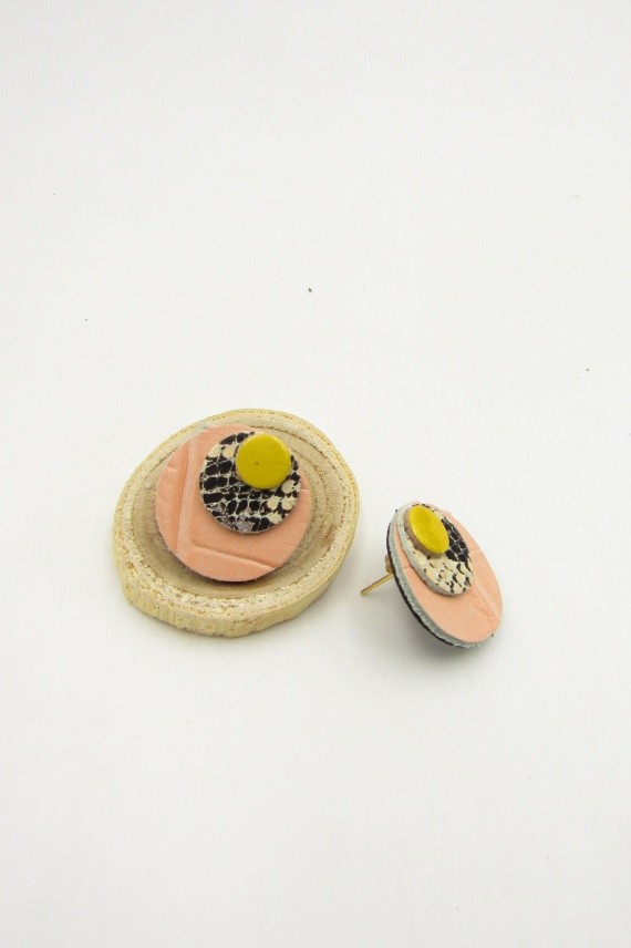 Pendientes Cuero Luna llena Animal print Pendientes Cuero Luna llena Animal print