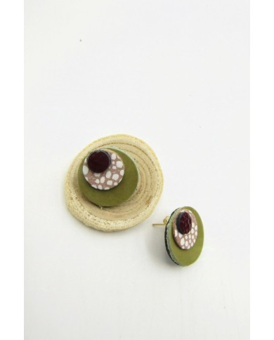 Pendientes Cuero Luna llena Animal print