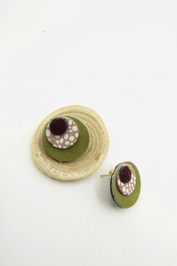 Pendientes Cuero Luna llena Animal print Pendientes Cuero Luna llena Animal print