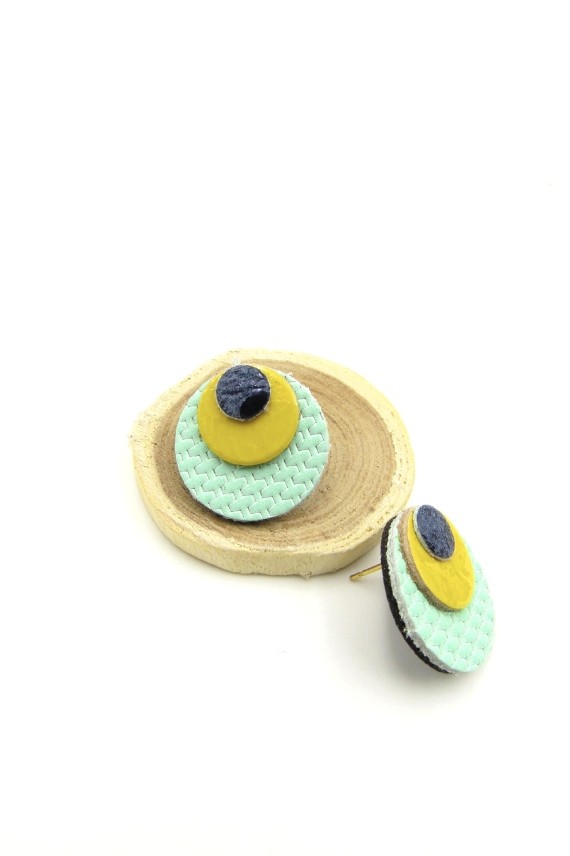Pendientes Cuero Luna llena Pendientes Cuero Luna llena