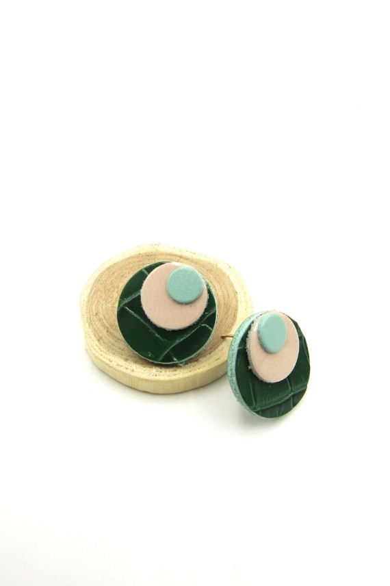 Pendientes Cuero Luna llena Pendientes Cuero Luna llena