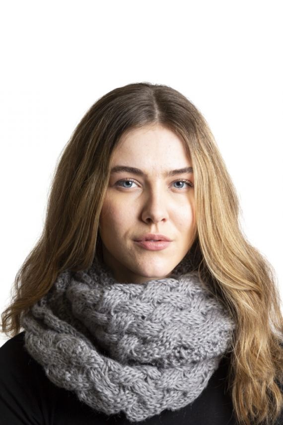 Cuello Doble vuelta Punto Entrecuzado