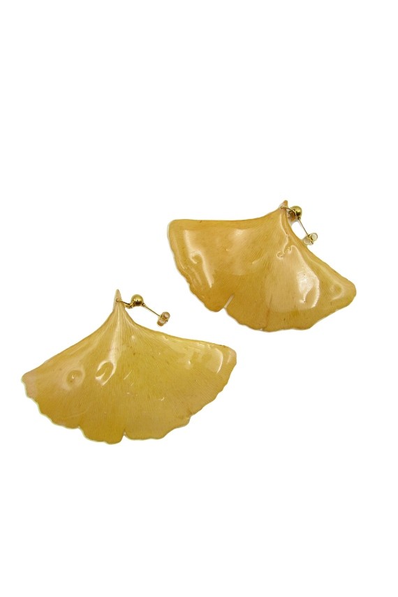 Pendientes Naturales Resina Ginkgo Pendientes Naturales Resina Ginkgo