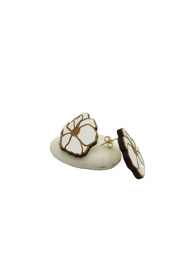 Pendientes Madera Flor Pendientes Madera Flor
