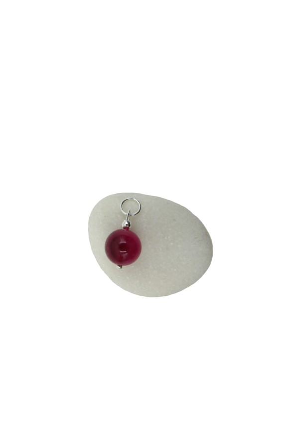 Colgante Gema Engarzado en Plata de Ley 10mm