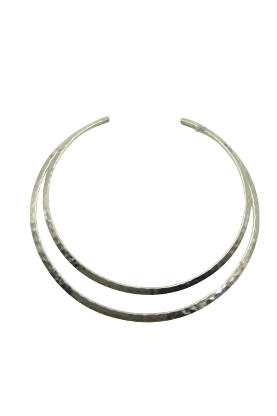 Choker Doble latón Rígido Rugoso