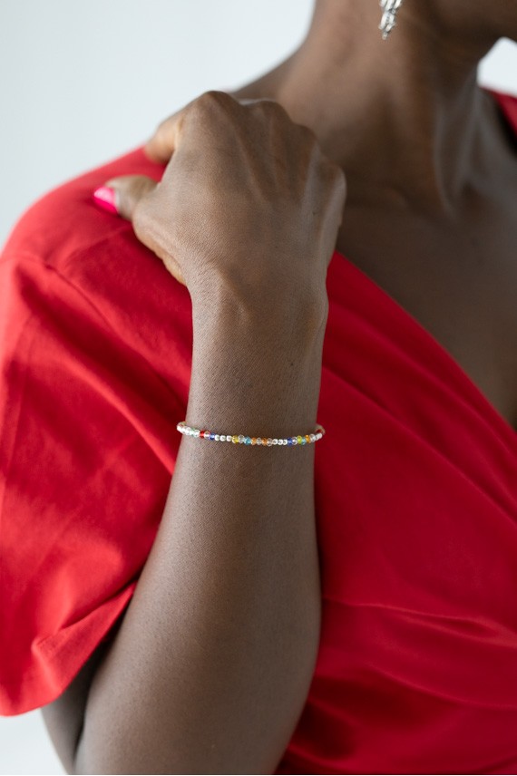 Pulsera plata Paraiso piedras