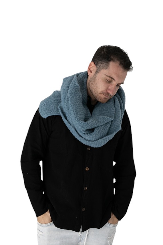 Bufanda Normandía lisa azul