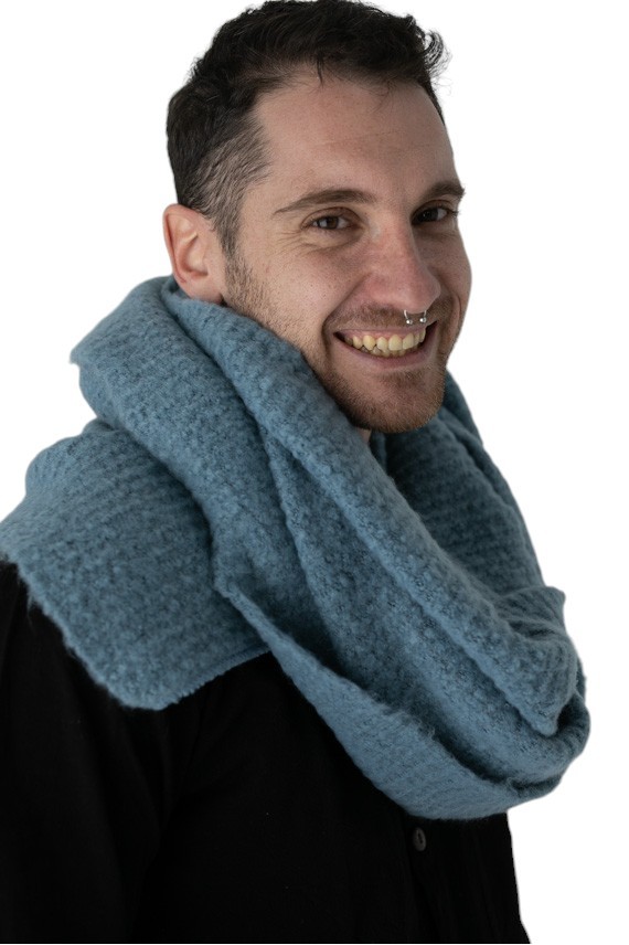 Bufanda Normandía lisa azul
