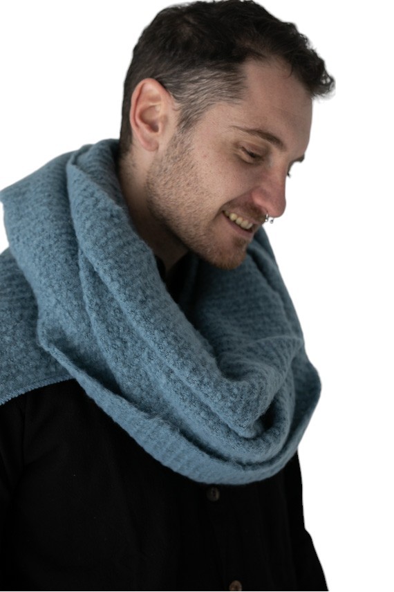 Bufanda Normandía lisa azul