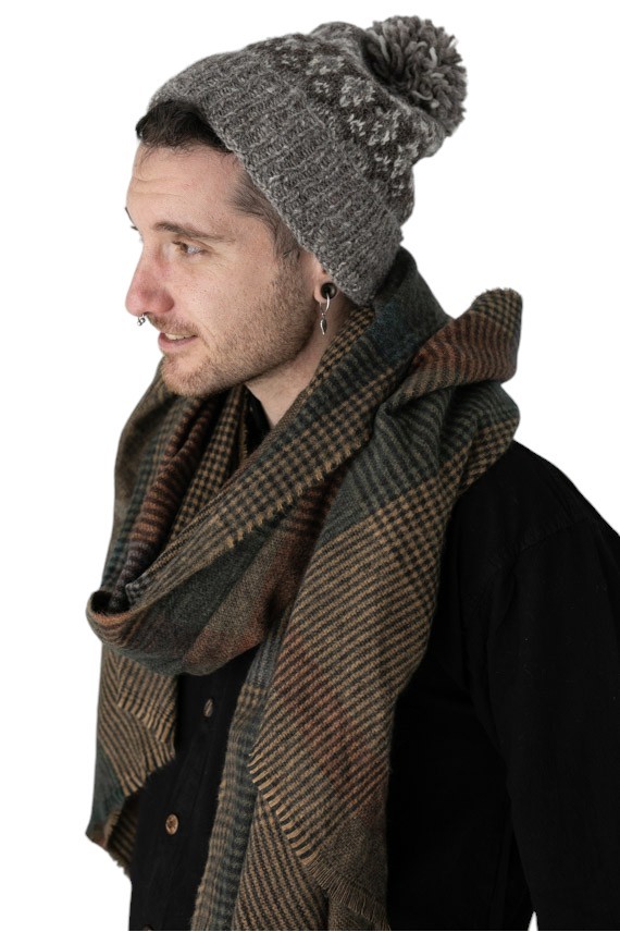 Gorro Lana y polar Pompón Vintage