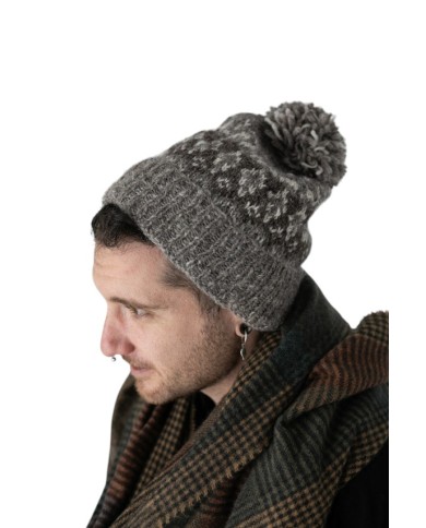 Gorro Lana y polar Pompón Vintage Gorro Lana y polar Pompón Vintage