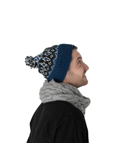 Gorro Lana y polar Pompón Vintage Gorro Lana y polar Pompón Vintage