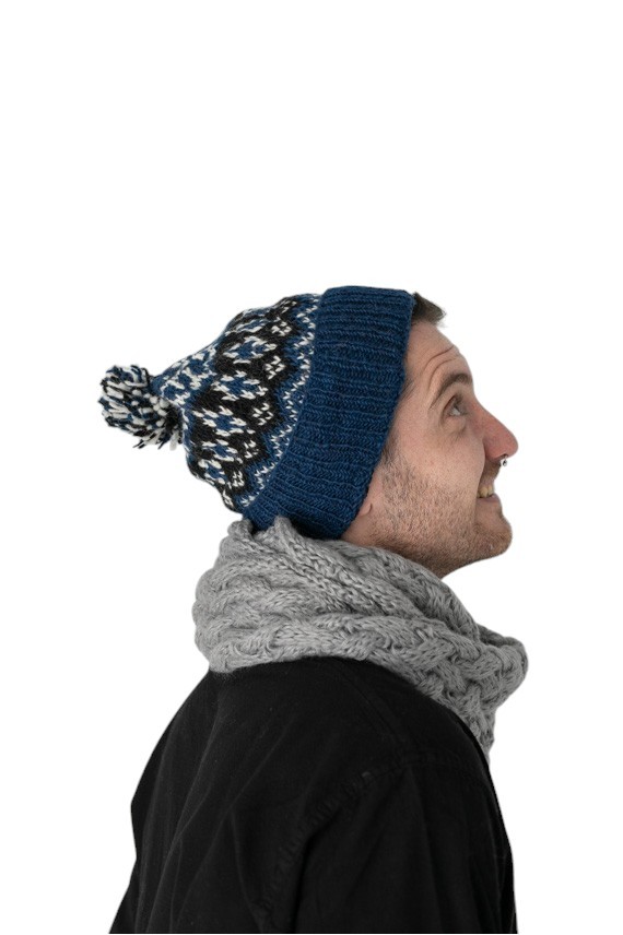 Gorro Lana y polar Pompón Vintage