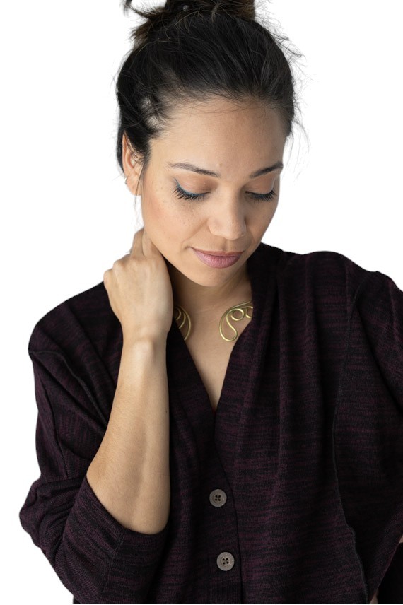 Choker latón Rígido Ondulado