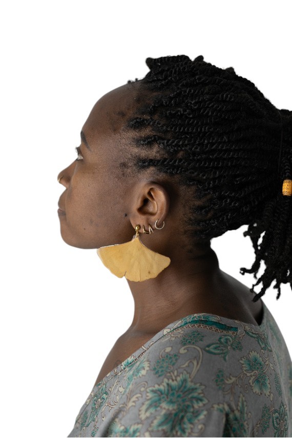 Pendientes Naturales Resina Ginkgo Pendientes Naturales Resina Ginkgo