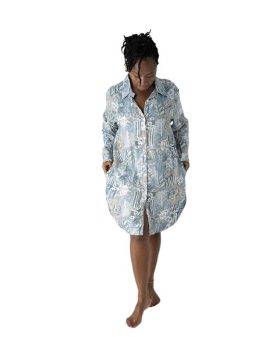 Vestido camisero corto Elisabeth Azul Vestido camisero corto Elisabeth Azul